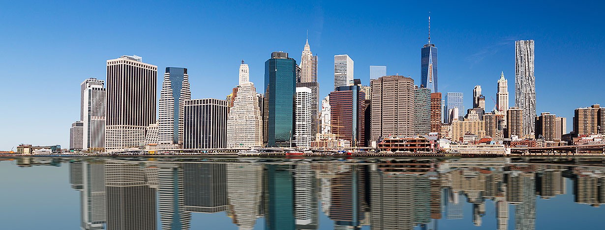 Buildings and their reflection on the water